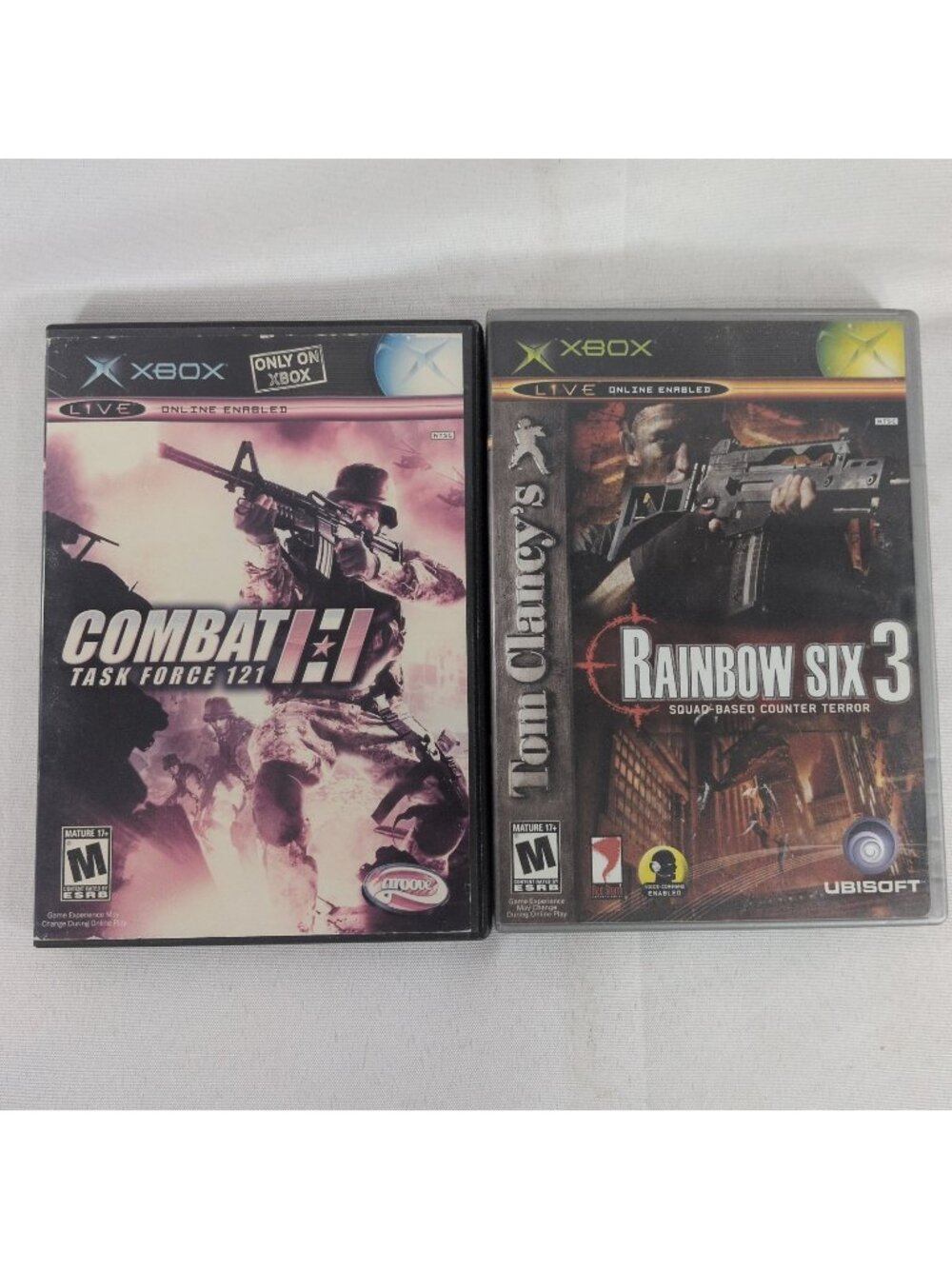 Combat Task Force 121 & Rainbow Six 3 Game Lot Xbox CIB Manuals Untested